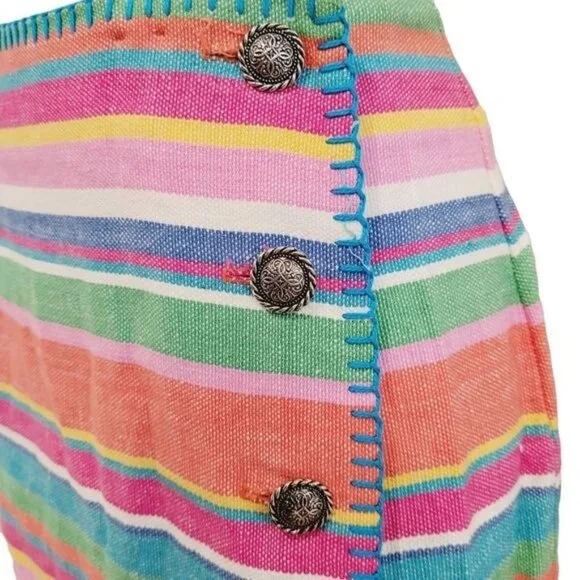 Vintage 80's hippie boho ranch Southwestern ethnic wrap skirt 8 - Picture 6 of 7